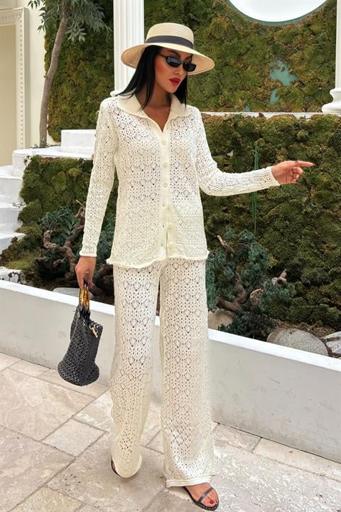 Knit Fabric Transparent Two Piece Suit - Producer: Sobe Istanbul - Wholesale Women Clothes - TheBS Women