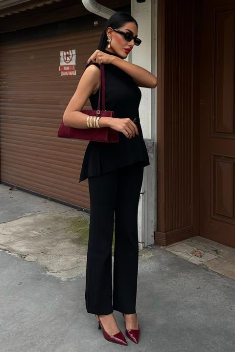 Self Belted Two Piece Suit - Producer: Sobe Istanbul - Wholesale Women Clothes - TheBS Women