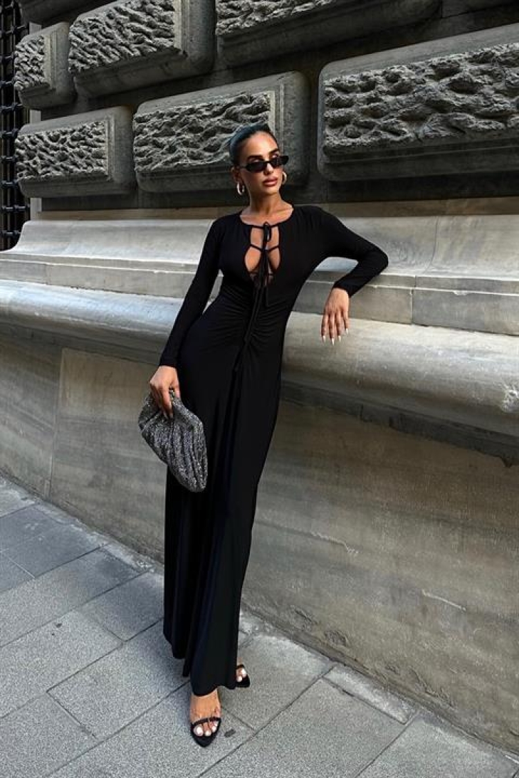 Long Low Cut Dress - Producer: Sobe Istanbul - Wholesale Women Clothes - TheBS Women