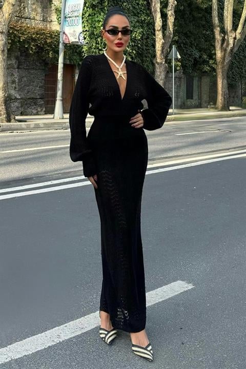 Deep Cleavage Crochet Dress - Producer: Sobe Istanbul - Wholesale Women Clothes - TheBS Women