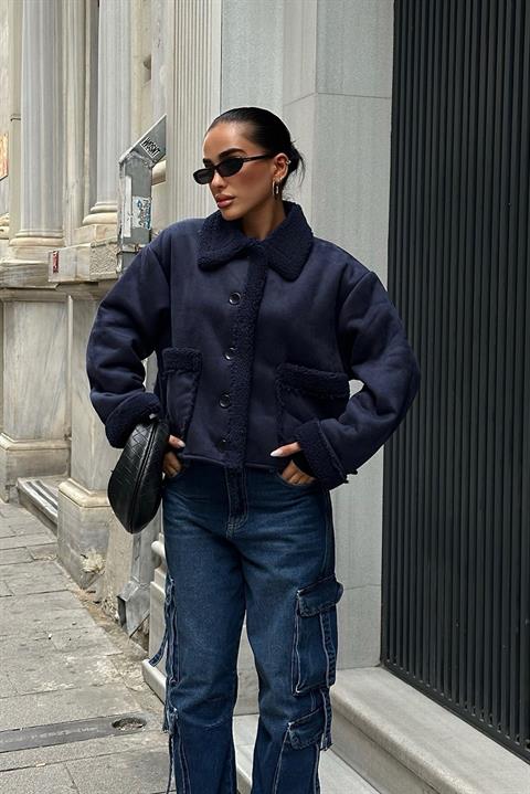 Suede Jacket With Fur Inside - Producer: Sobe Istanbul - Wholesale Women Clothes - TheBS Women
