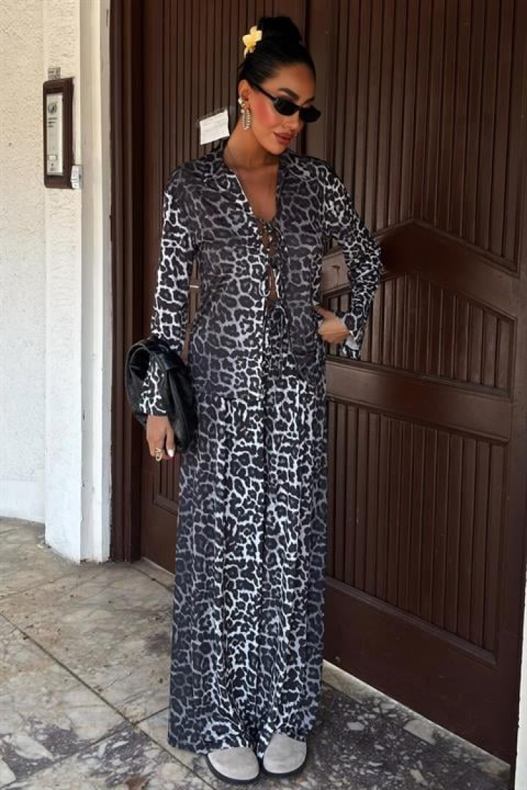 Leopard Patterned Stylish Two Piece Set - Producer: Sobe Istanbul - Wholesale Women Clothes - TheBS Women