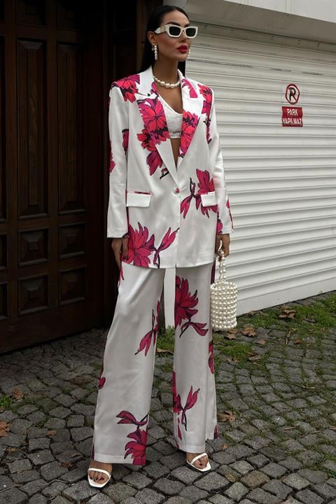 Rose Patterned Suit - Producer: Sobe Istanbul - Wholesale Women Clothes - TheBS Women