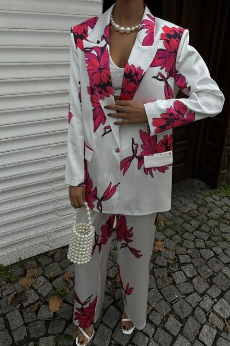 Rose Patterned Suit - Producer: Sobe Istanbul - Wholesale Women Clothes - TheBS Women