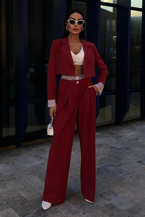Garni Detailed Crop Jacket Set - Producer: Sobe Istanbul - Wholesale Women Clothes - TheBS Women