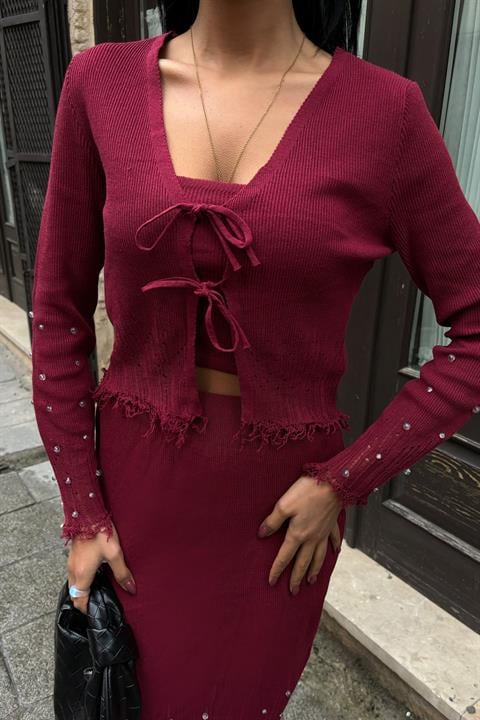 Ferry Pearl Detailed Three Piece Suit - Producer: Sobe Istanbul - Wholesale Women Clothes - TheBS Women