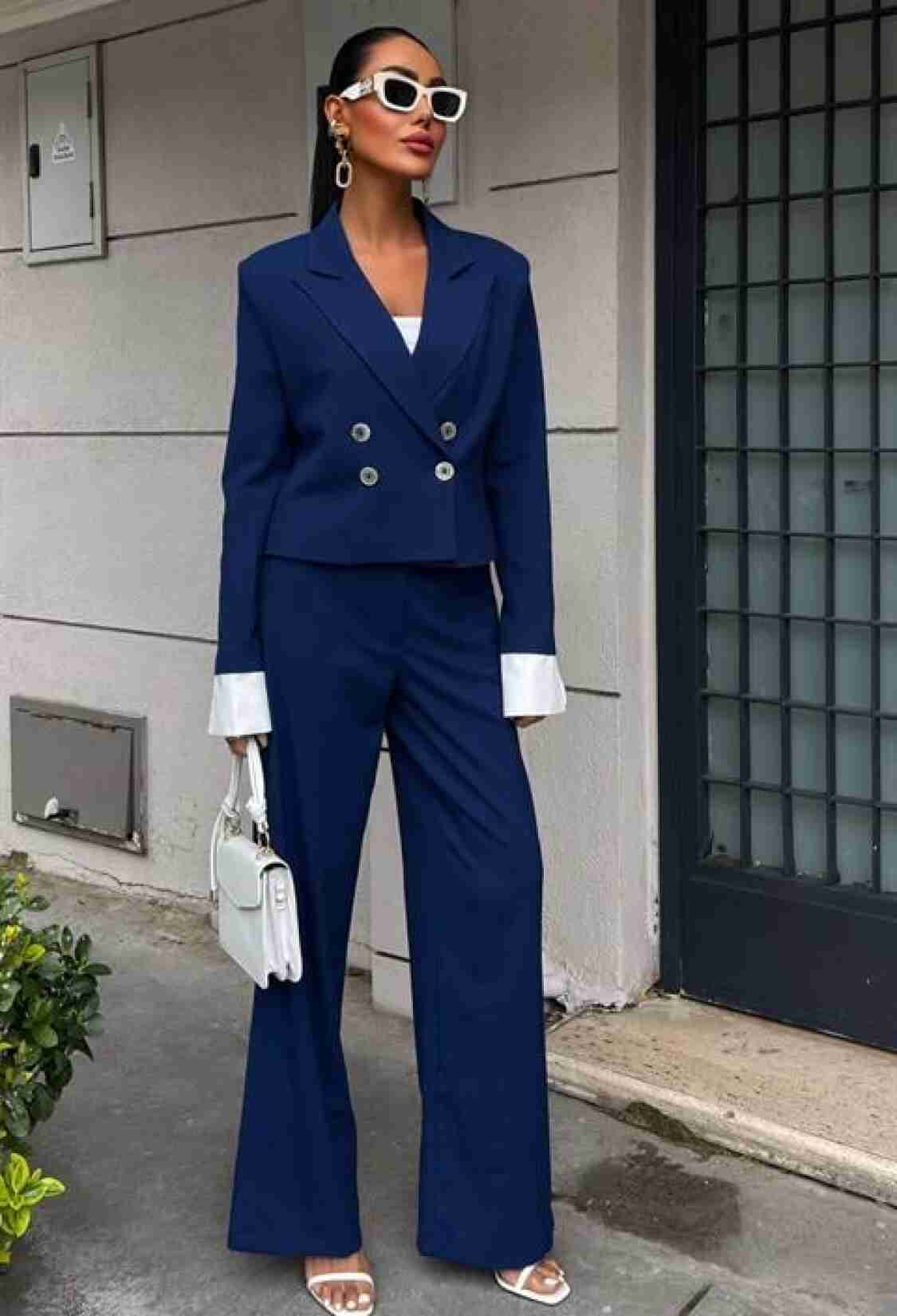 Double-breasted Jacket Suit With Garnished Cuffs - Brand: Sobe Istanbul - Women & Kids, Baby Clothes Wholesale - TheBS Women
