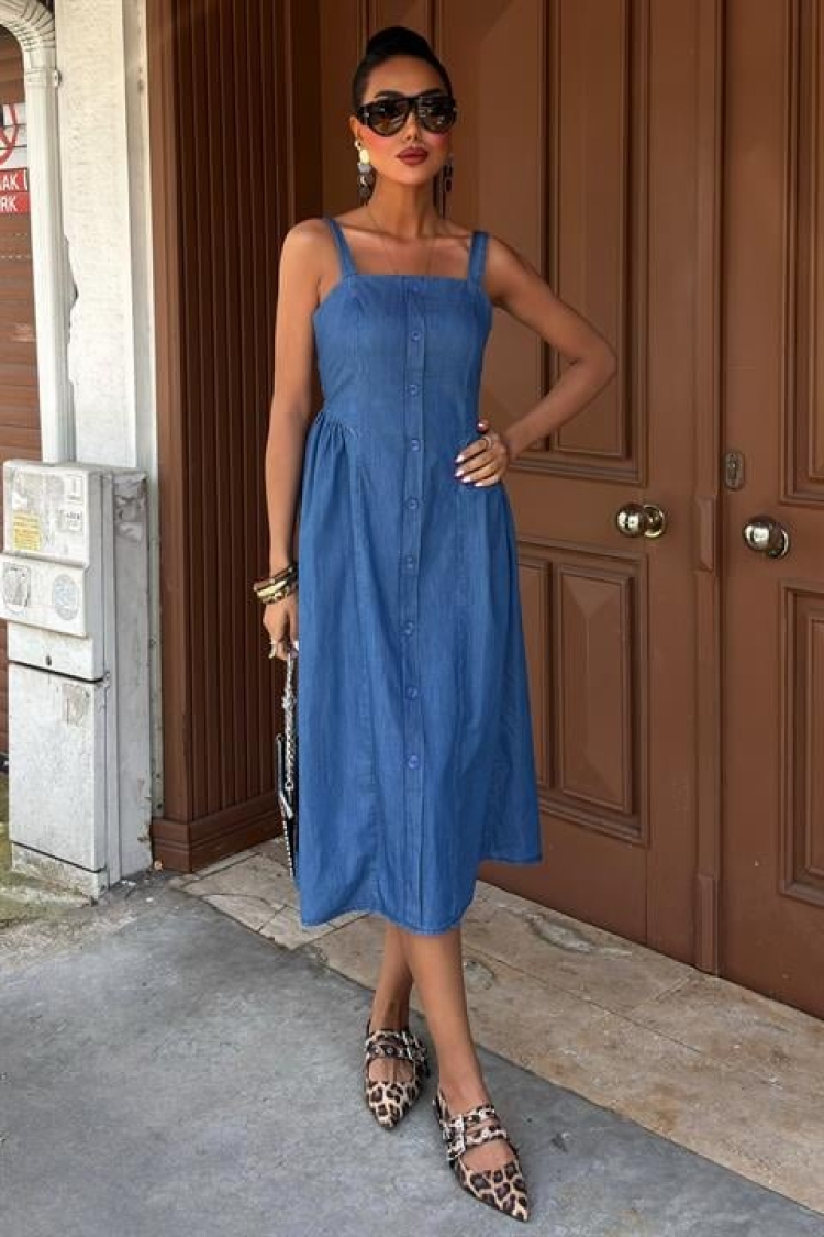 Corsage Detailed Midi Tensel Dress - Brand: Sobe Istanbul - Women & Kids, Baby Clothes Wholesale - TheBS Women