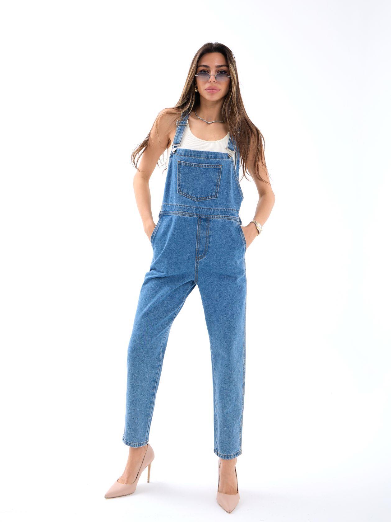 Denim Jumpsuit - Blue - Producer: Fame - Wholesale Women Clothes - TheBS Women