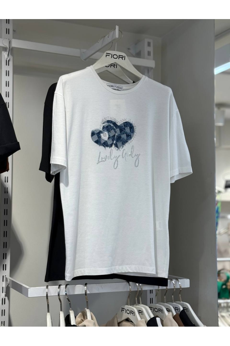 Heart Printed Tshirt - Brand: Fiori - Women & Kids, Baby Clothes Wholesale - TheBS Women