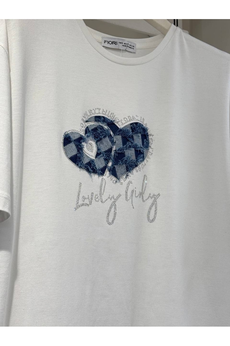 Heart Printed Tshirt - Brand: Fiori - Women & Kids, Baby Clothes Wholesale - TheBS Women