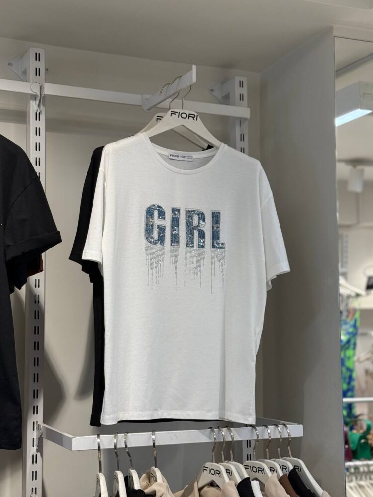 Letter Printed Tshirt - Producer: Fiori - Wholesale Women Clothes - TheBS Women