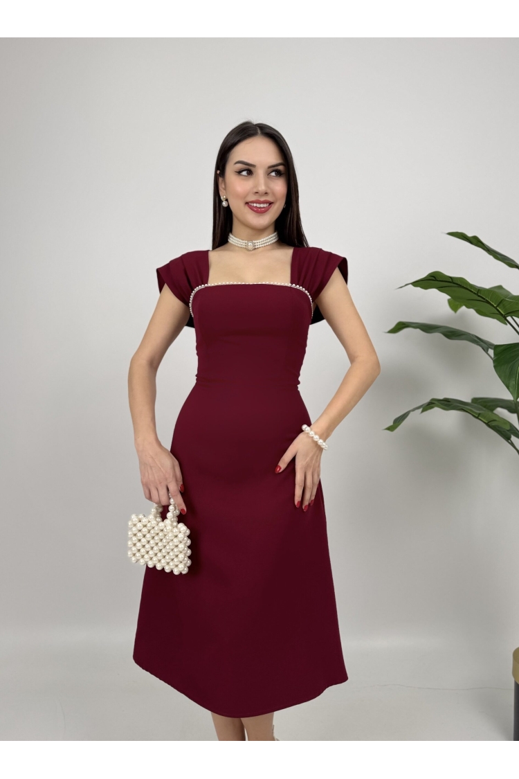 Chest Stripe Pearl Detail Dress - Brand: Miss Janell - Women & Kids, Baby Clothes Wholesale - TheBS Women