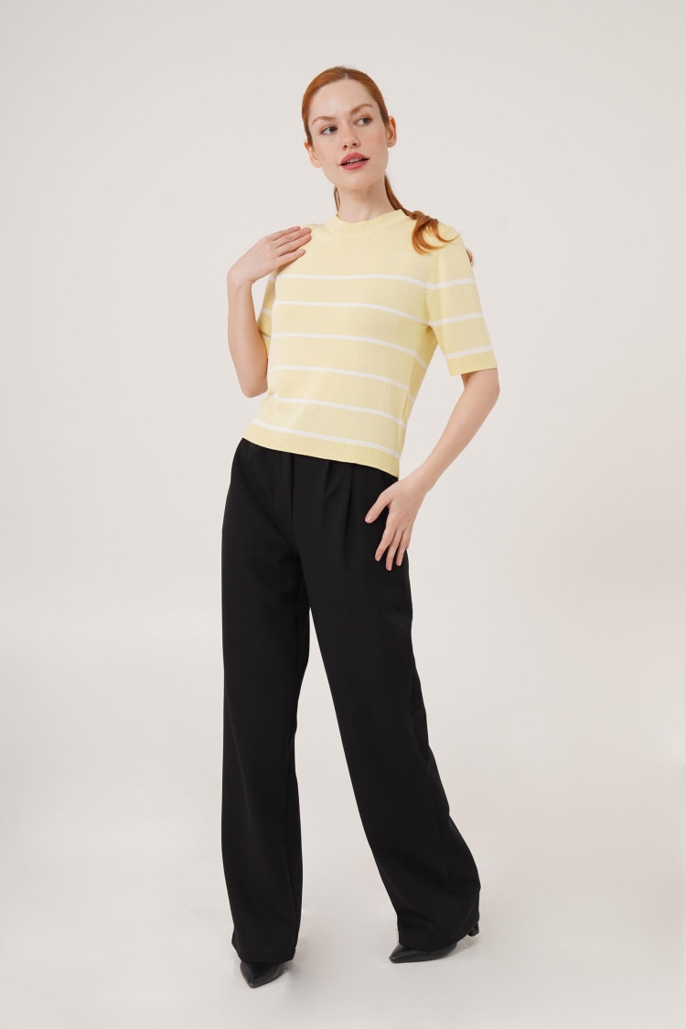 Striped Short SleeveWholesale Blouse - Brand: Lustrin - Women & Kids, Baby Clothes Wholesale - TheBS Women