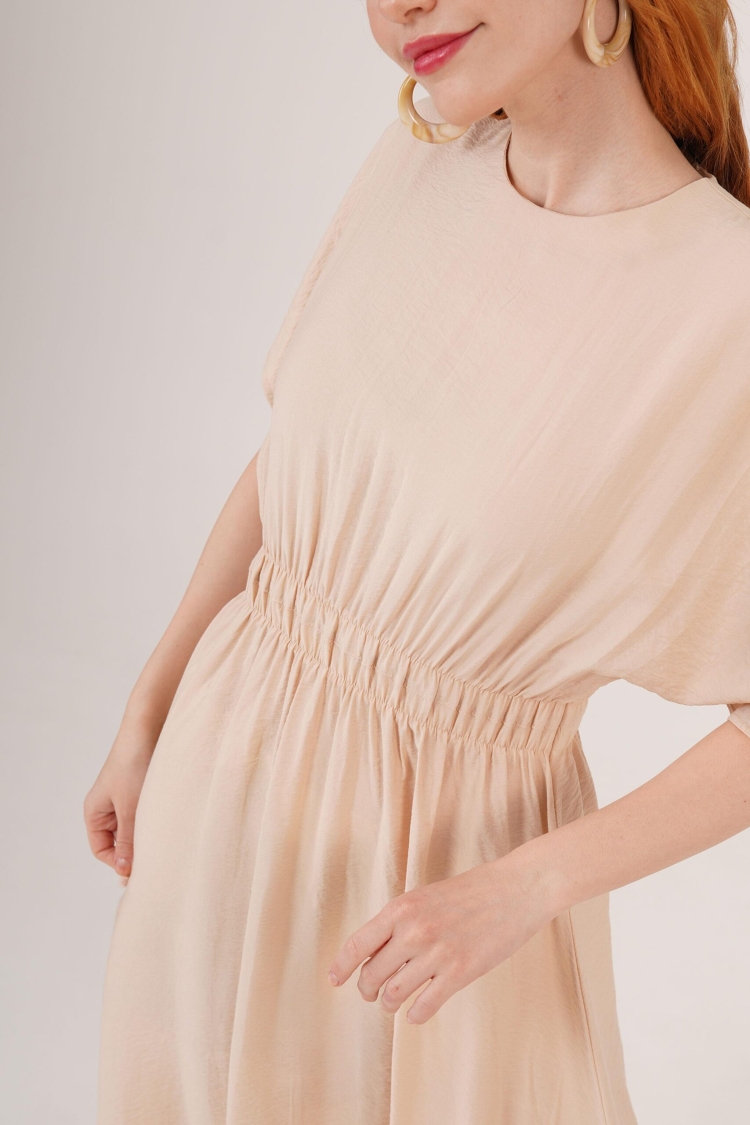 Elastic Waist Bat Sleeve Maxi WholesaleDress - Brand: Lustrin - Women & Kids, Baby Clothes Wholesale - TheBS Women
