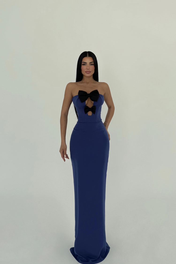 Bow Detail Strapless Dress - Mix Color - Producer: EYYO ATELIER - Wholesale Women Clothes - TheBS Women