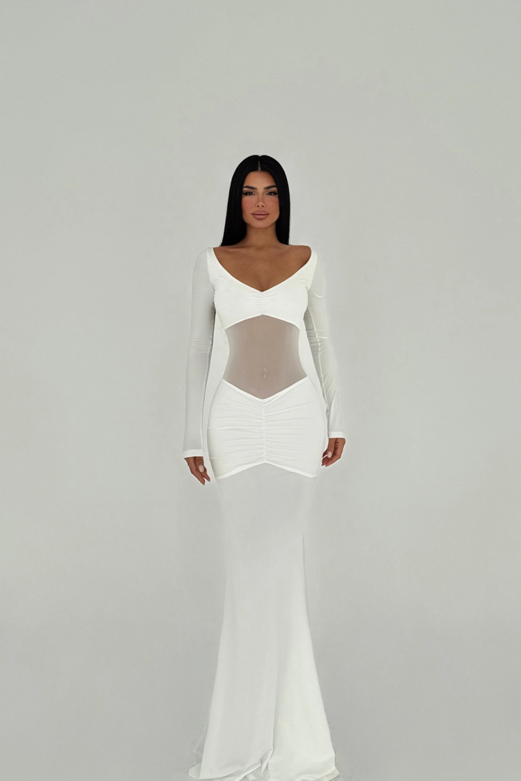 Transparent Front Long Dress - Producer: EYYO ATELIER - Wholesale Women Clothes - TheBS Women