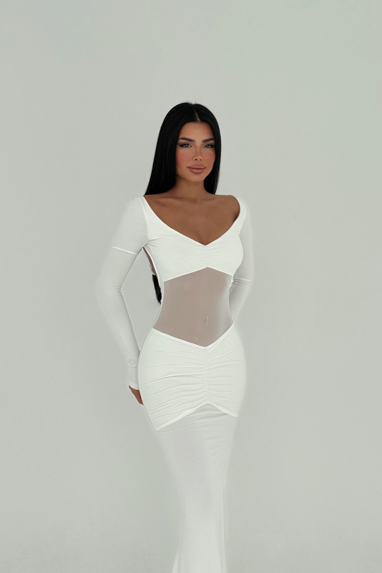 Transparent Front Long Dress - Producer: EYYO ATELIER - Wholesale Women Clothes - TheBS Women
