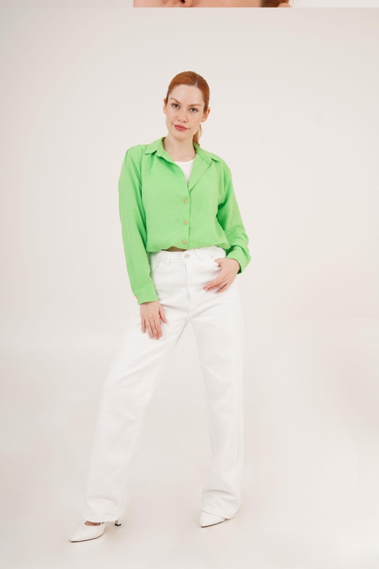 White Body Look Necklace Detailed Shirt - Multicolor - Brand: Lustrin - Women & Kids, Baby Clothes Wholesale - TheBS Women