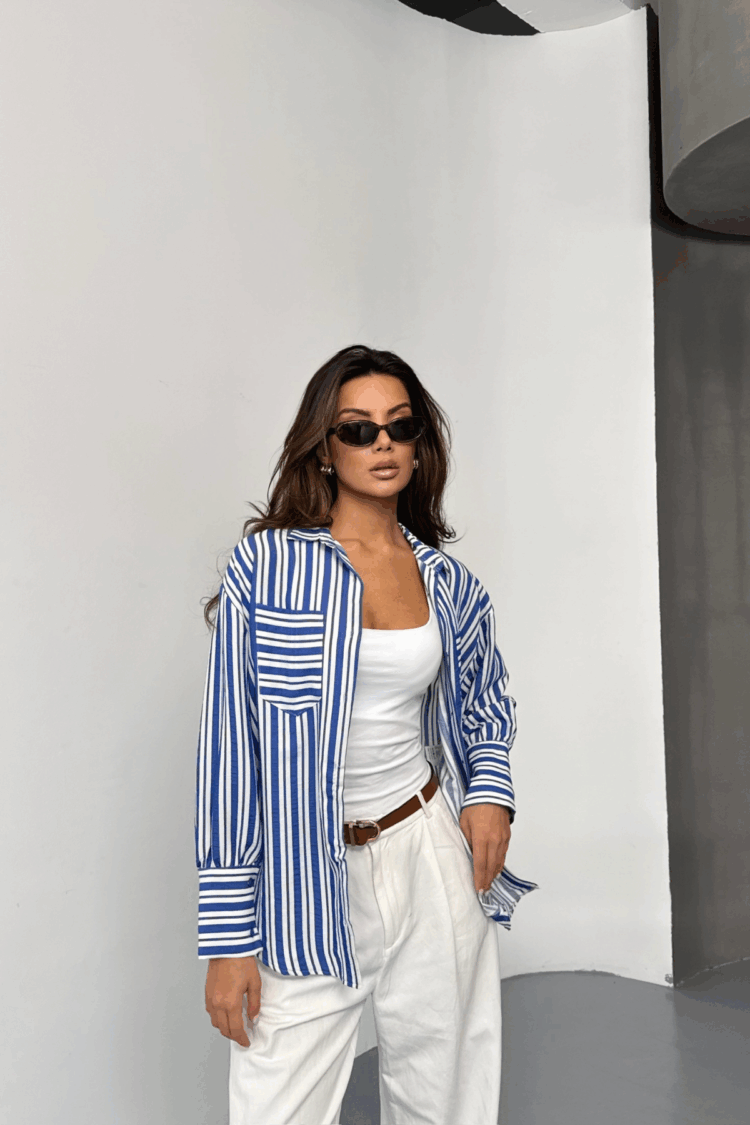 Striped Shirt - Multicolor - Producer: Ello - Wholesale Women Clothes - TheBS Women