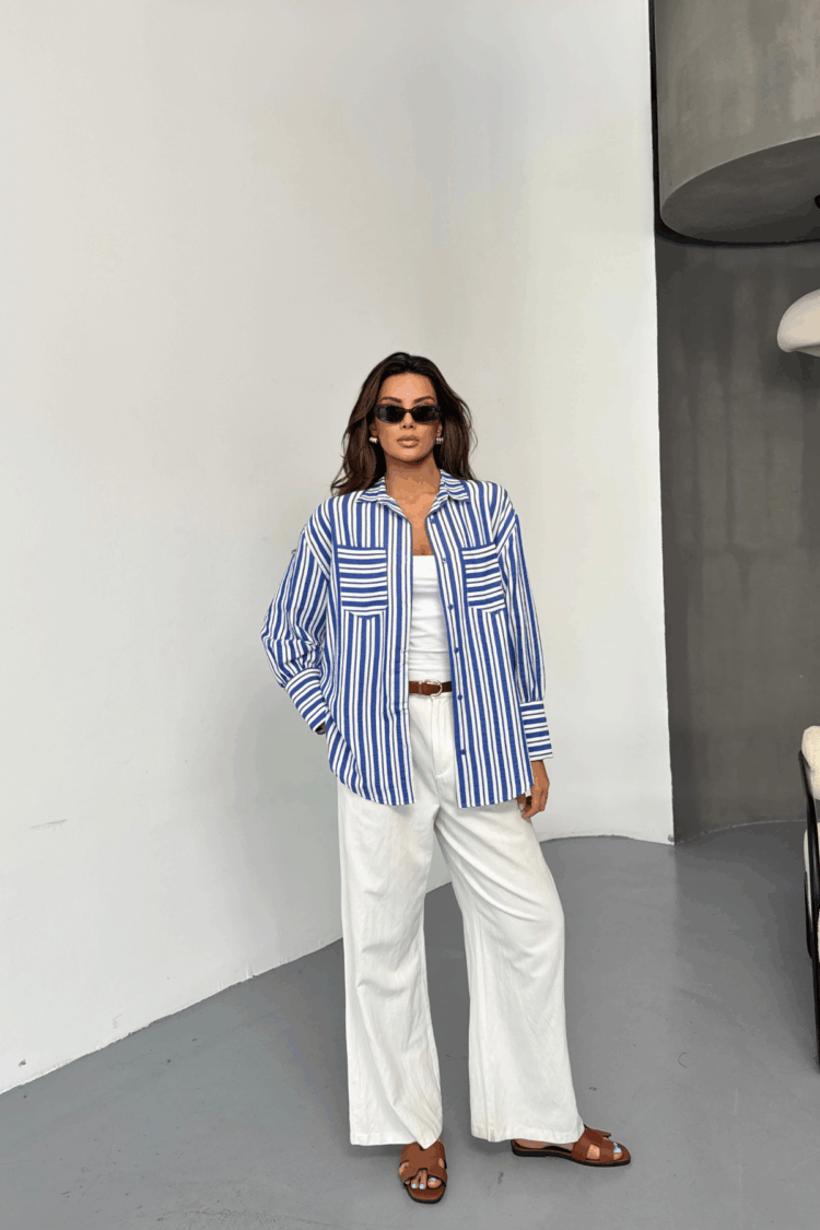Striped Shirt - Multicolor - Producer: Ello - Wholesale Women Clothes - TheBS Women