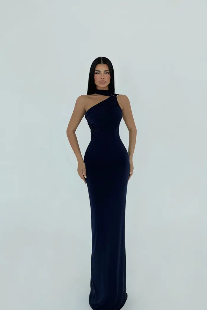 NavyShoulder Detail Dress - Producer: EYYO ATELIER - Wholesale Women Clothes - TheBS Women