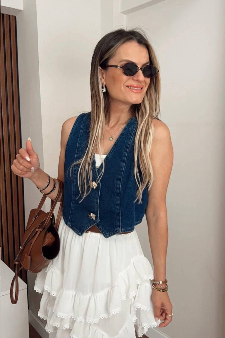 Women's Jean Vest - Brand: Fiori - Women & Kids, Baby Clothes Wholesale - TheBS Women