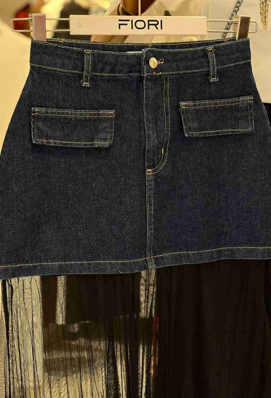 Mini Tulle Denim Skirt - Brand: Fiori - Women & Kids, Baby Clothes Wholesale - TheBS Women