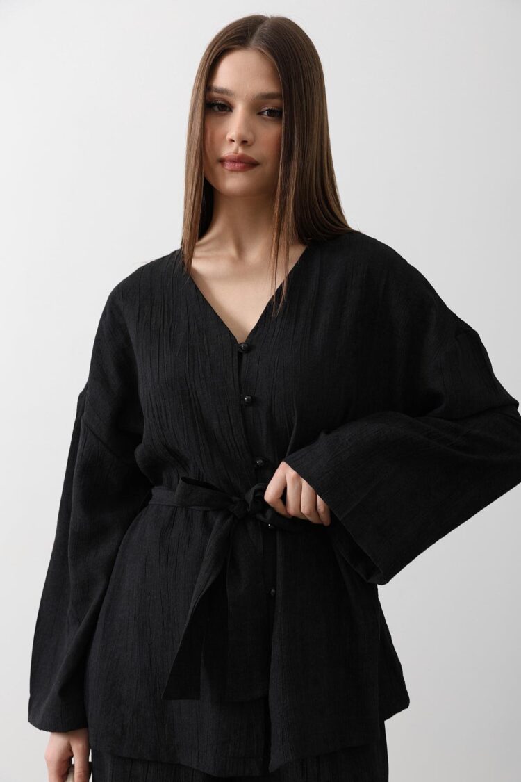 Tie Waist Tunic & Tie Waist Trousers Set - Producer: Reyon - Wholesale Women Clothes - TheBS Women