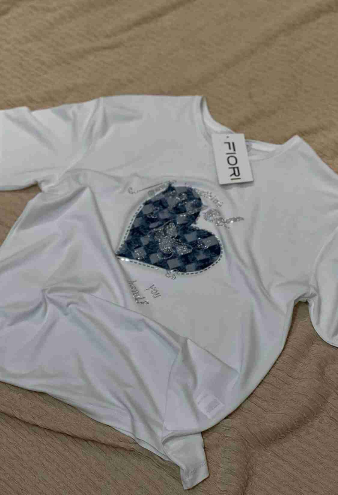 Heart Printed Tshirt - Brand: Fiori - Women & Kids, Baby Clothes Wholesale - TheBS Women