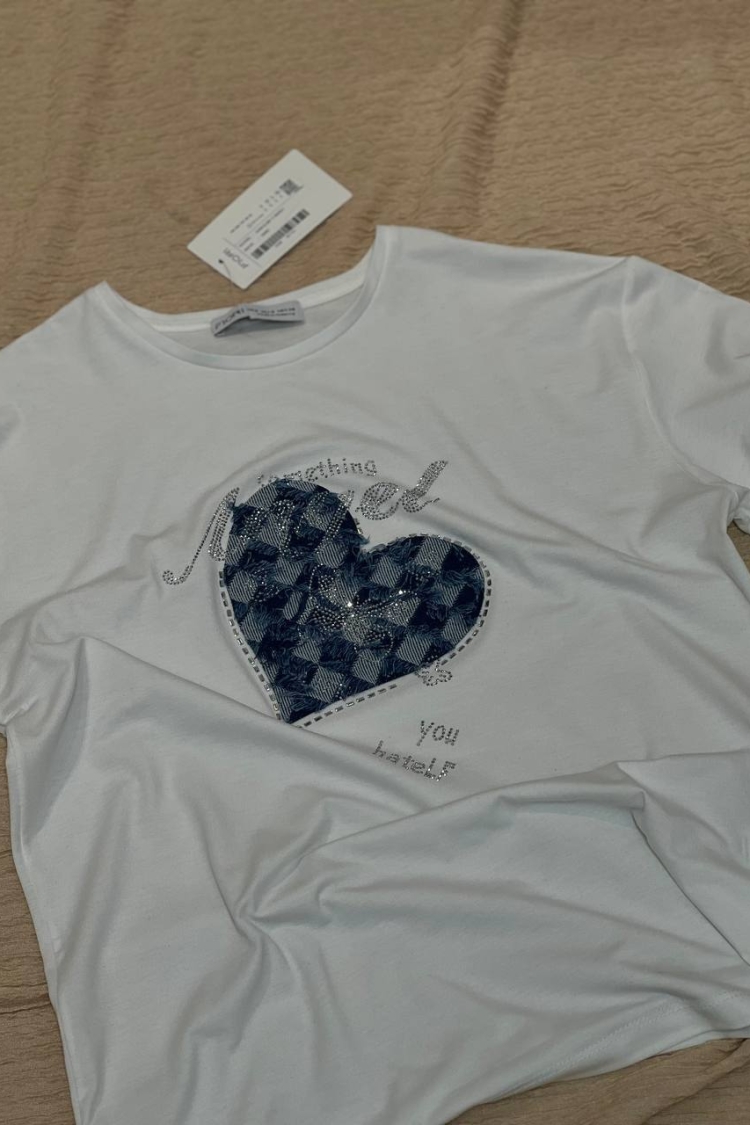 Heart Printed Tshirt - Producer: Fiori - Wholesale Women Clothes - TheBS Women