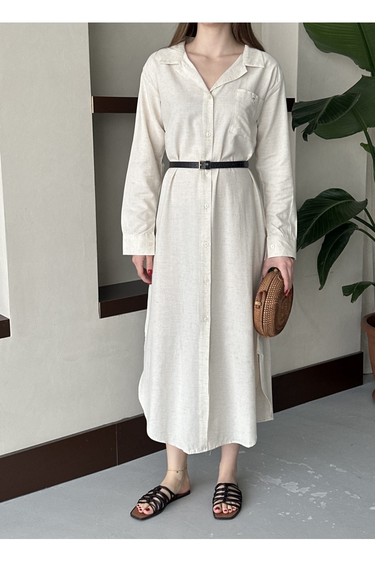 Linen Open Neck Dress - Brand: My Fashion - Women & Kids, Baby Clothes Wholesale - TheBS Women