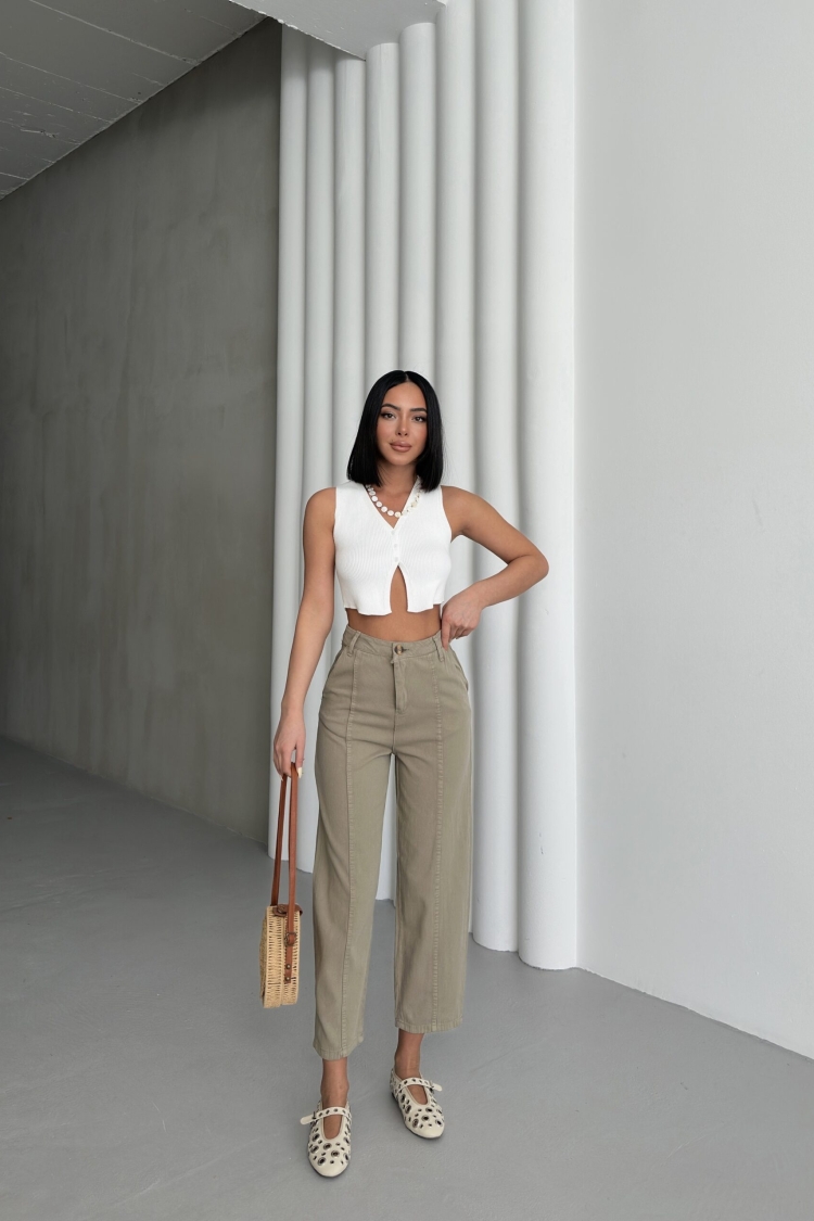 Detailed Gabardine Pants - Brand: My Fashion - Women & Kids, Baby Clothes Wholesale - TheBS Women