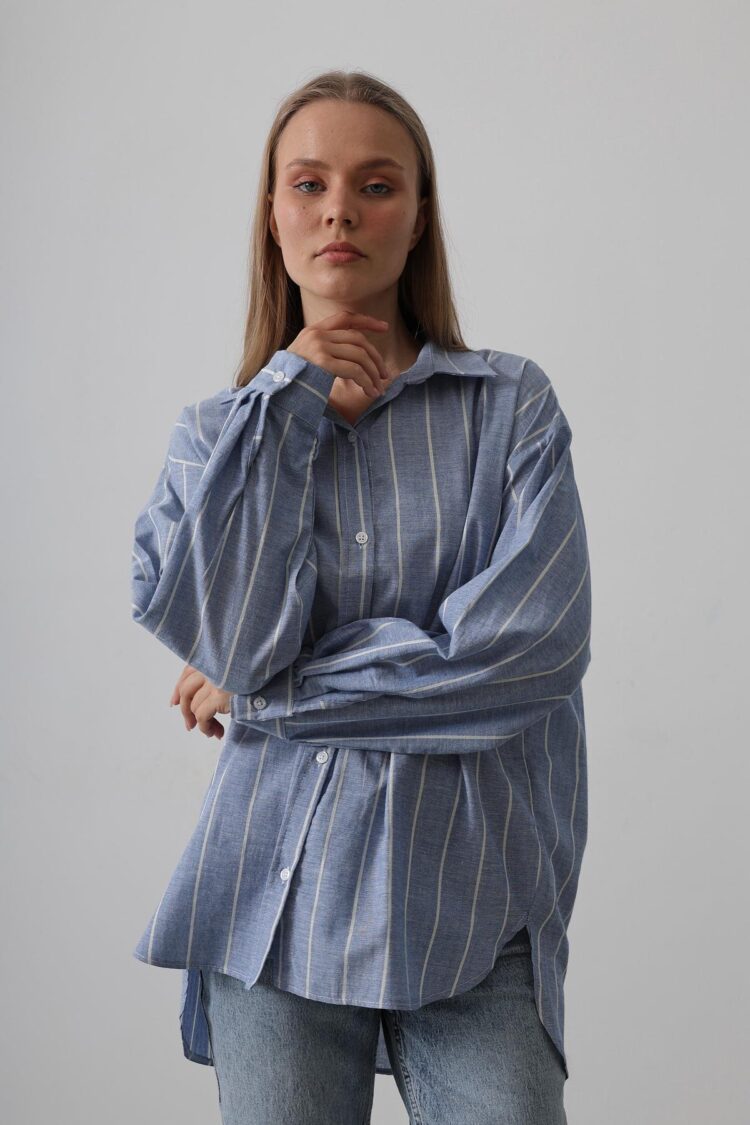 Striped Tunic Shirt -Pattern 1 - Producer: Reyon - Wholesale Women Clothes - TheBS Women