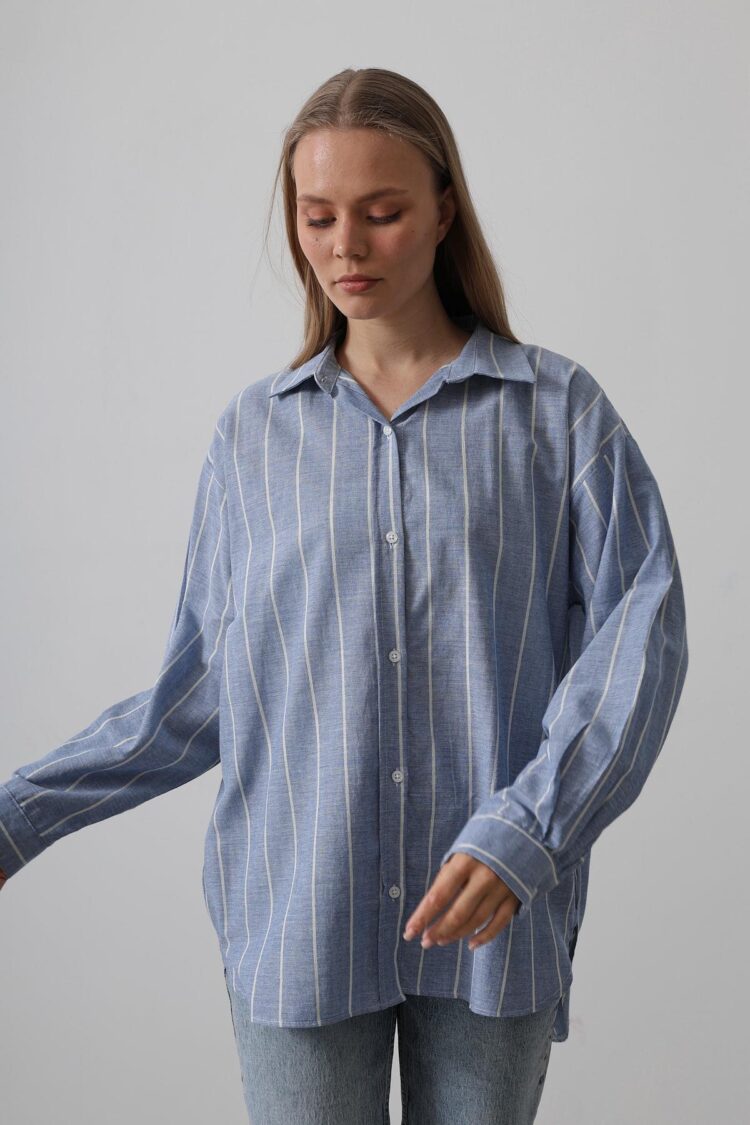 Striped Tunic Shirt -Pattern 1 - Producer: Reyon - Wholesale Women Clothes - TheBS Women