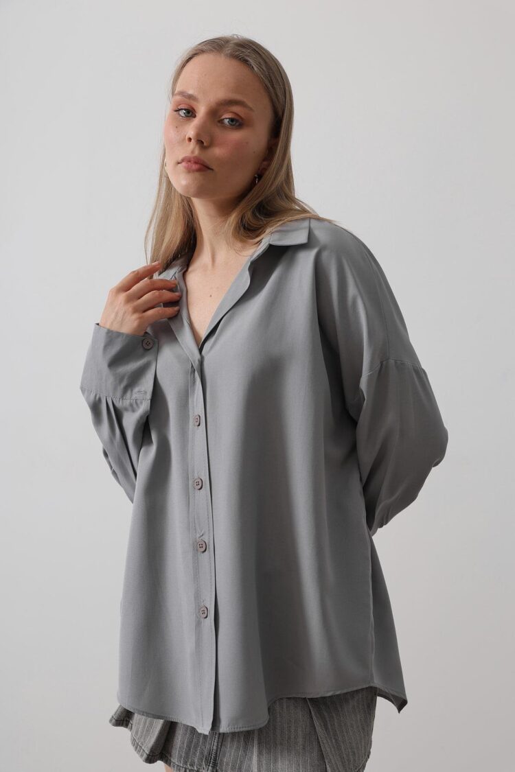 Wide Cuff Detailed Shirt - Producer: Reyon - Wholesale Women Clothes - TheBS Women
