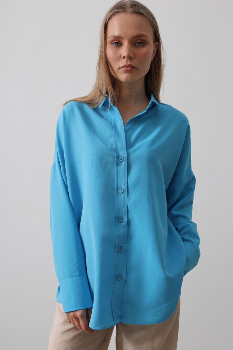 Wide Cuff Detailed Shirt - Producer: Reyon - Wholesale Women Clothes - TheBS Women