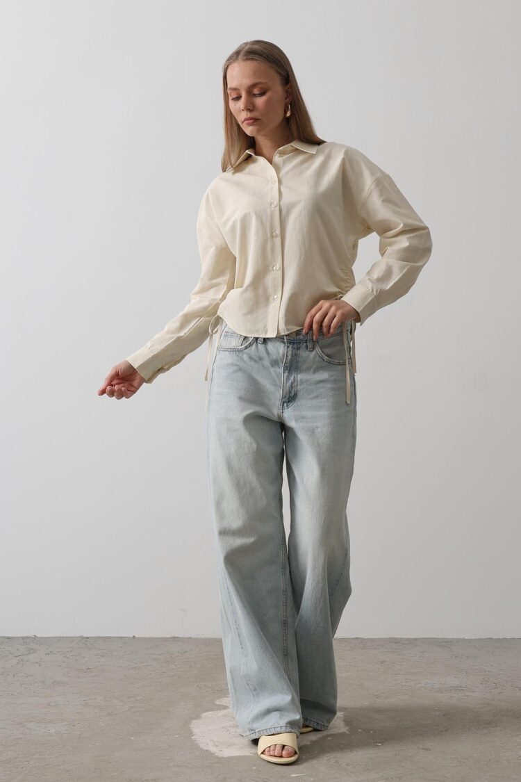 Basic Shirt With Side Tie - Producer: Reyon - Wholesale Women Clothes - TheBS Women