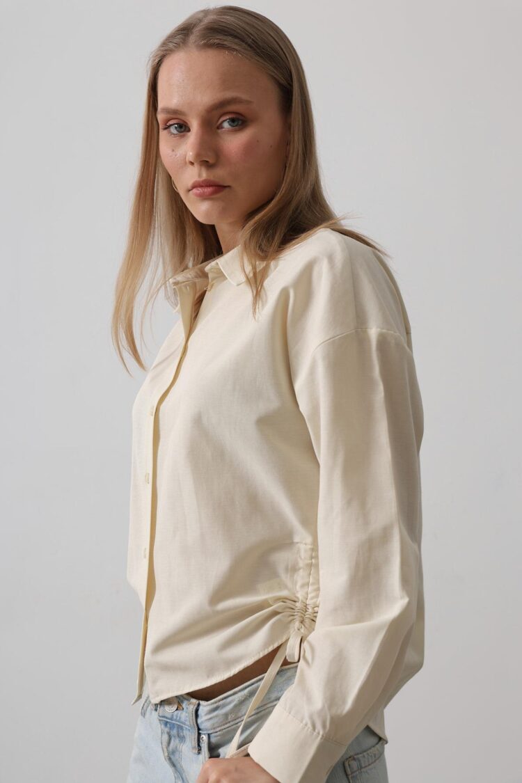 Basic Shirt With Side Tie - Producer: Reyon - Wholesale Women Clothes - TheBS Women