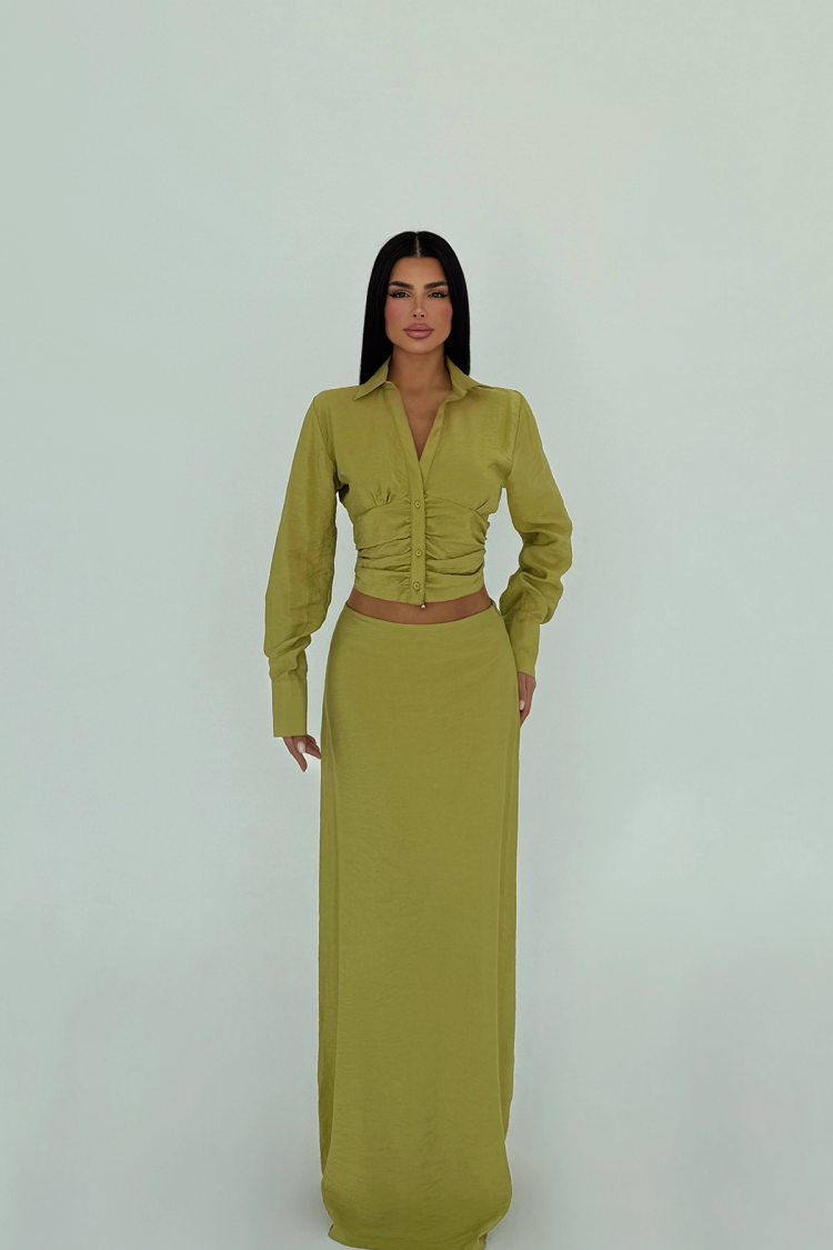 Oil Green Liana Bottom Top Set - Producer: EYYO ATELIER - Wholesale Women Clothes - TheBS Women