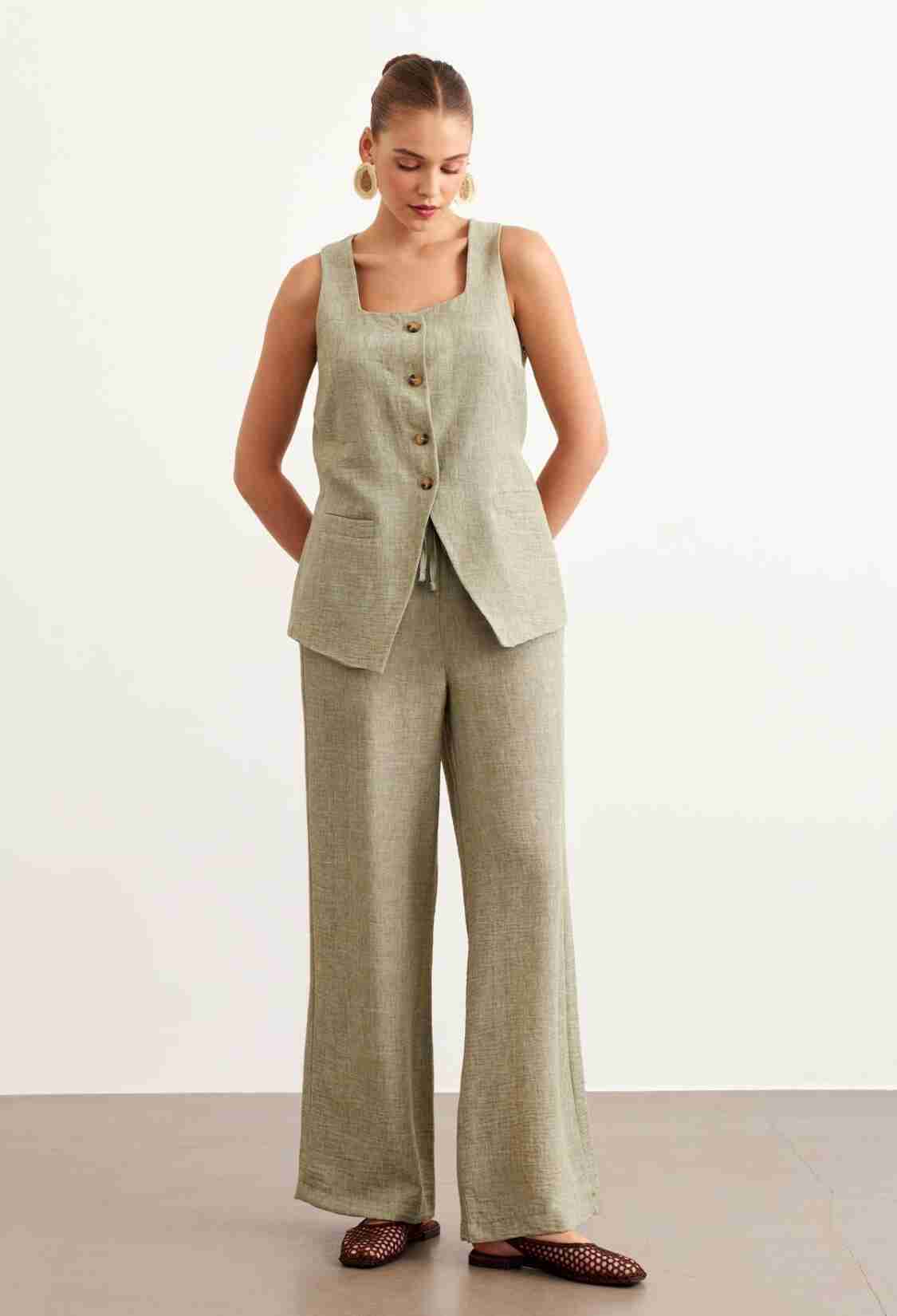 Elastic Waist Linen Pants - Brand: Levure - Women & Kids, Baby Clothes Wholesale - TheBS Women