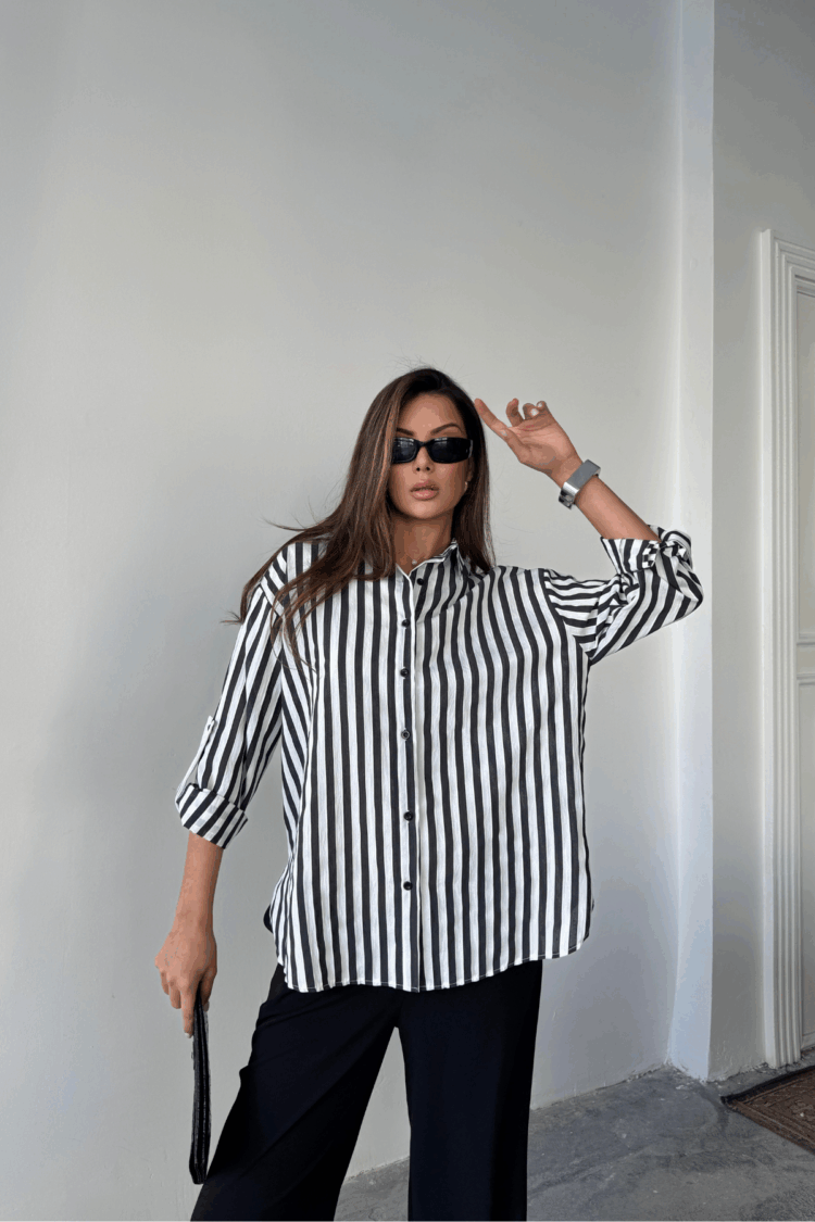 Striped Shirt Linen - Producer: Ello - Wholesale Women Clothes - TheBS Women