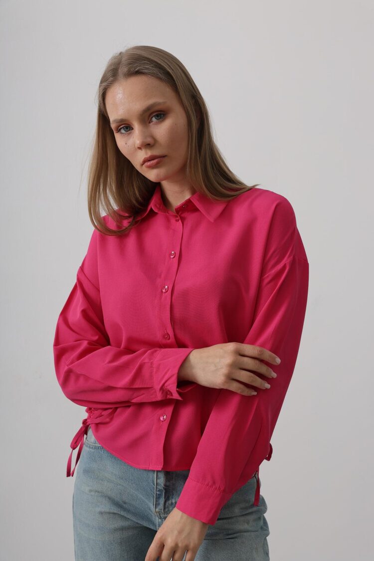 Basic Shirt With Side Tie - Producer: Reyon - Wholesale Women Clothes - TheBS Women