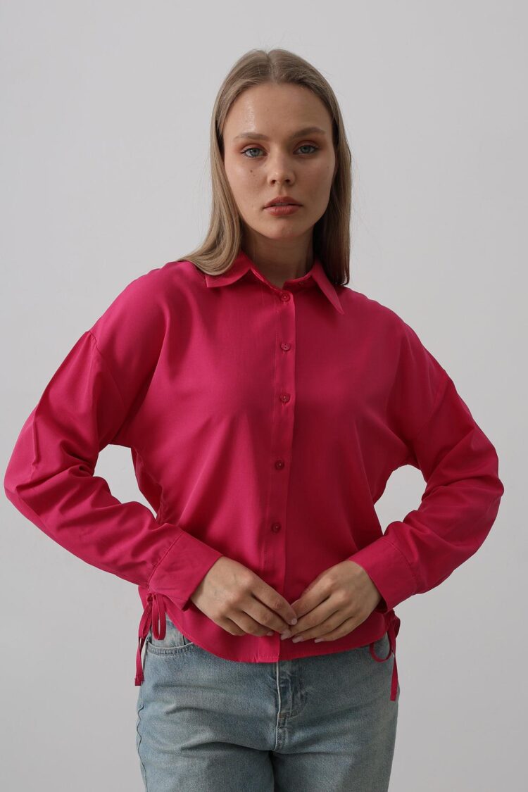 Basic Shirt With Side Tie - Producer: Reyon - Wholesale Women Clothes - TheBS Women