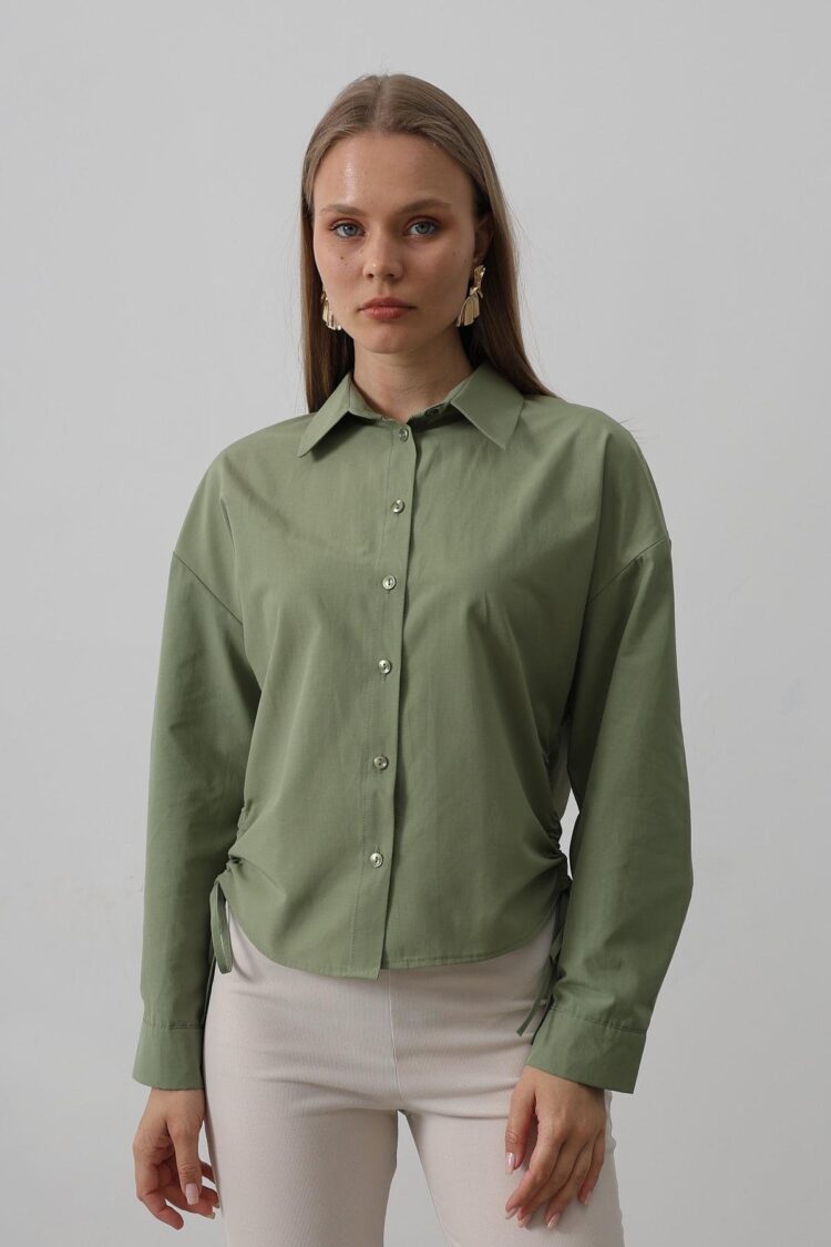 Basic Shirt With Side Tie - Producer: Reyon - Wholesale Women Clothes - TheBS Women