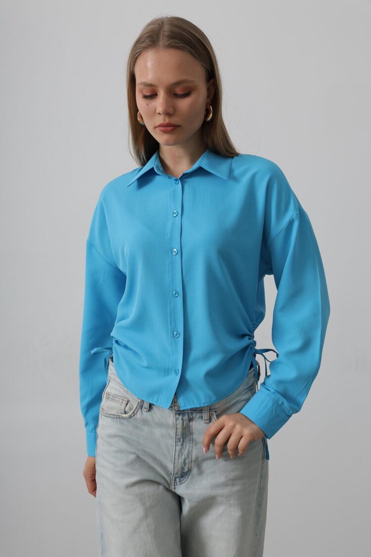 Basic Shirt With Side Tie - Producer: Reyon - Wholesale Women Clothes - TheBS Women