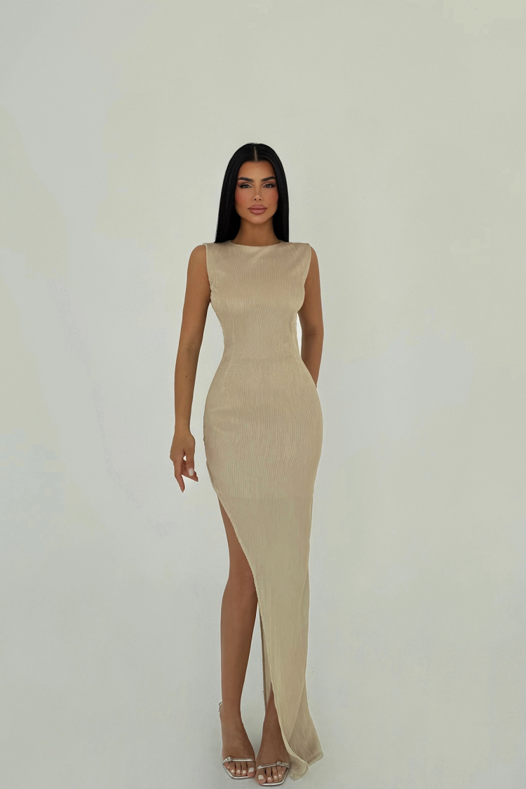 Deep Slit Long Dress - Producer: EYYO ATELIER - Wholesale Women Clothes - TheBS Women