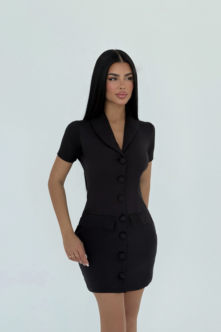 Button Detail Mini Dress - Producer: EYYO ATELIER - Wholesale Women Clothes - TheBS Women