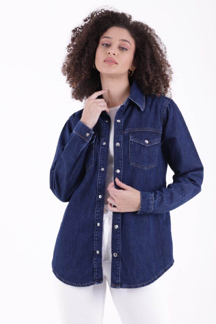 Denim Shirt With Snap - Producer: XLove - Wholesale Women Clothes - TheBS Women