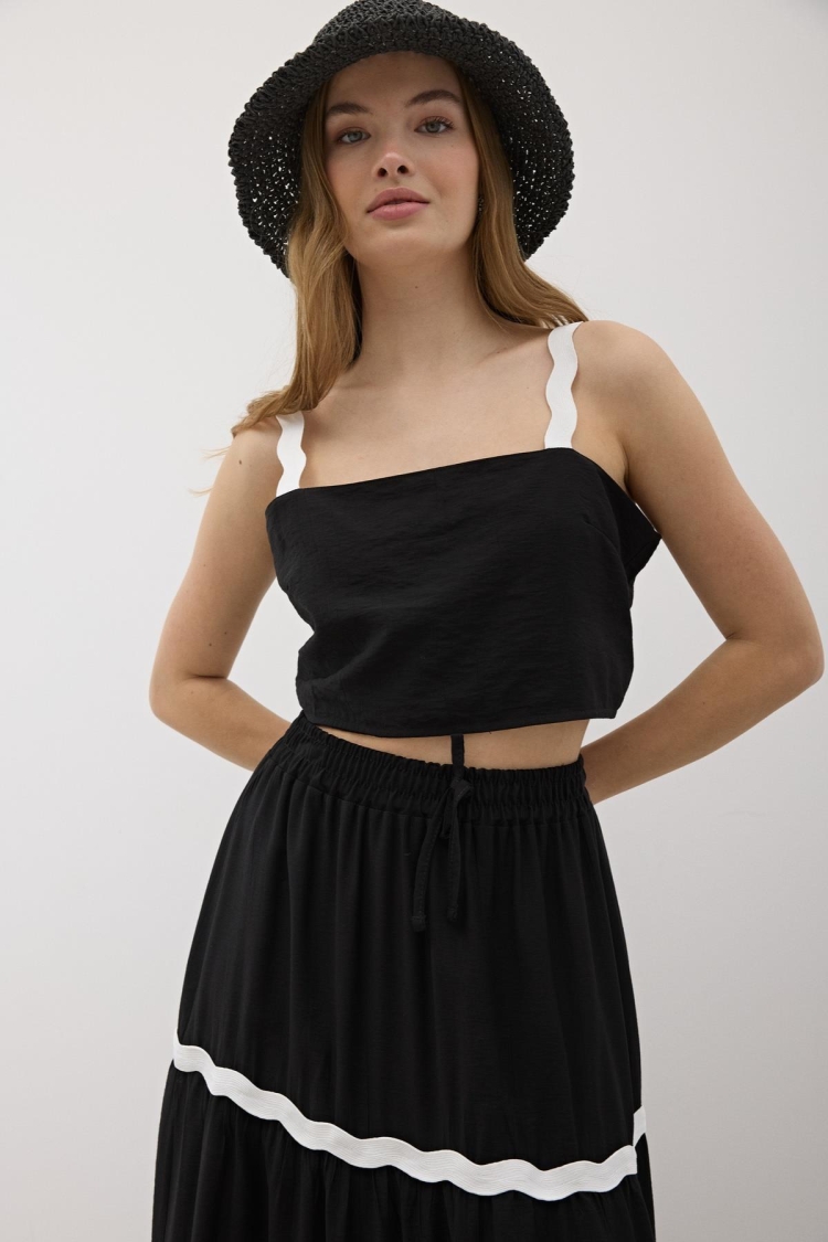 Hanger Waterstone Pattern Crop Blouse - Brand: Levure - Women & Kids, Baby Clothes Wholesale - TheBS Women